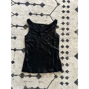 Lafayette 148 Women's Silk Double Georgette Sleeveless Blouse Black Size 4